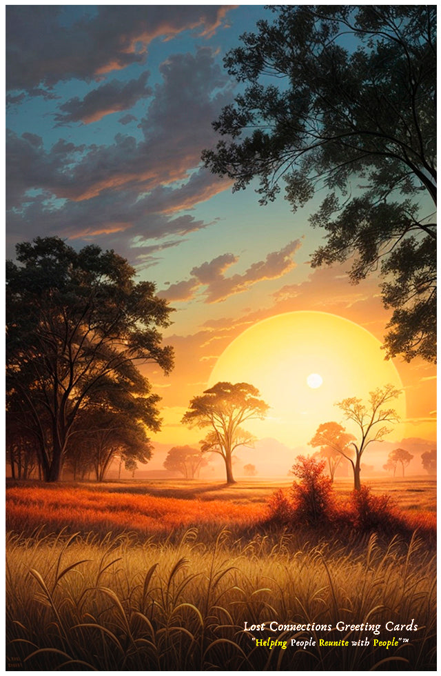 Greeting Card Illustration - Sunset In A Field