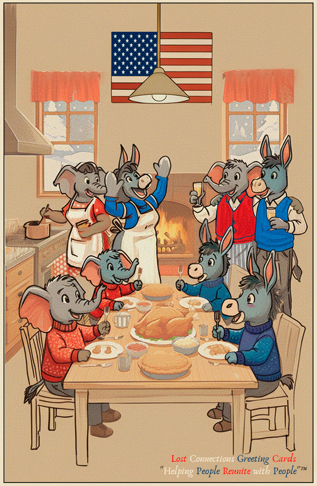 Greeting Card Illustration - The Family Gathering